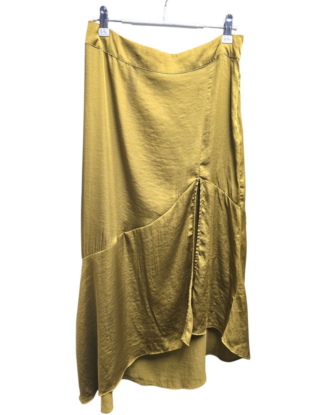 Free People Olive Green High Low Asymmetrical Midi Skirt